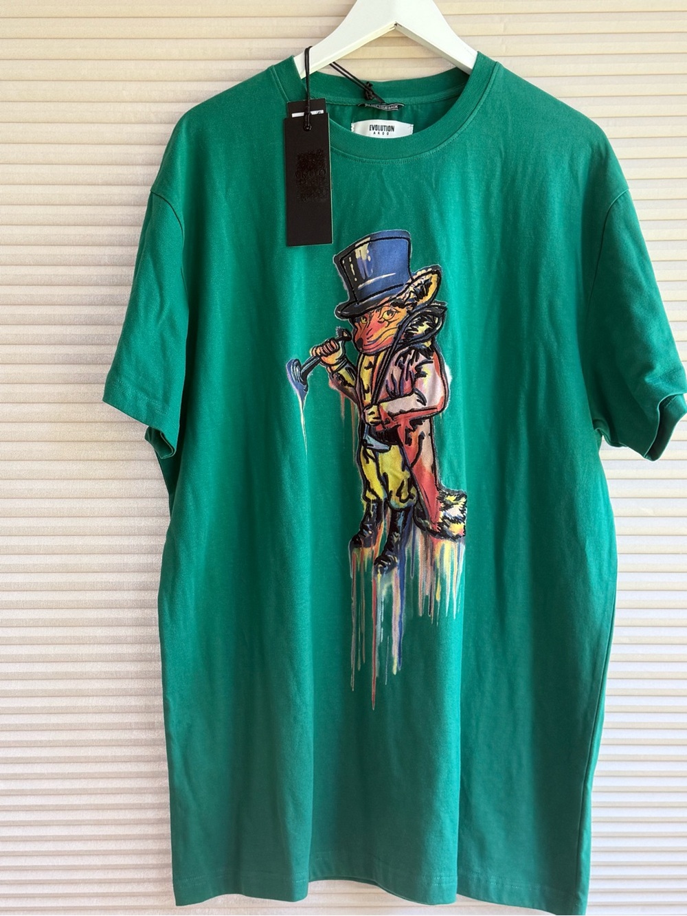 AKOO Evolution Short Sleeve T-Shirt Mens XL Green Fox Graphic